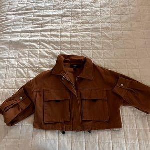 Tan/brown cargo cropped jacket size small